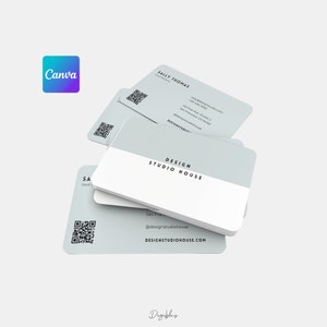 Editable Business Card Template with QR Code | Business Card Template Canva | Modern Business Card | Instant Download | Canva
