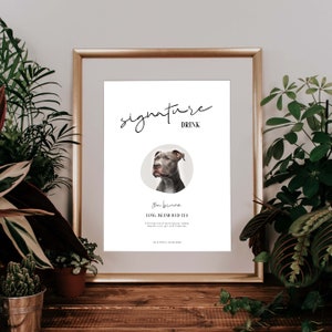 Editable Pet Signature Cocktail Sign | Dog Signature Drink Sign Template | Wedding Signature Cocktail Sign