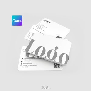 Business Card Template Canva | Editable Modern Business Card with QR Code | Business Card Minimalist | Instant Download | Canva
