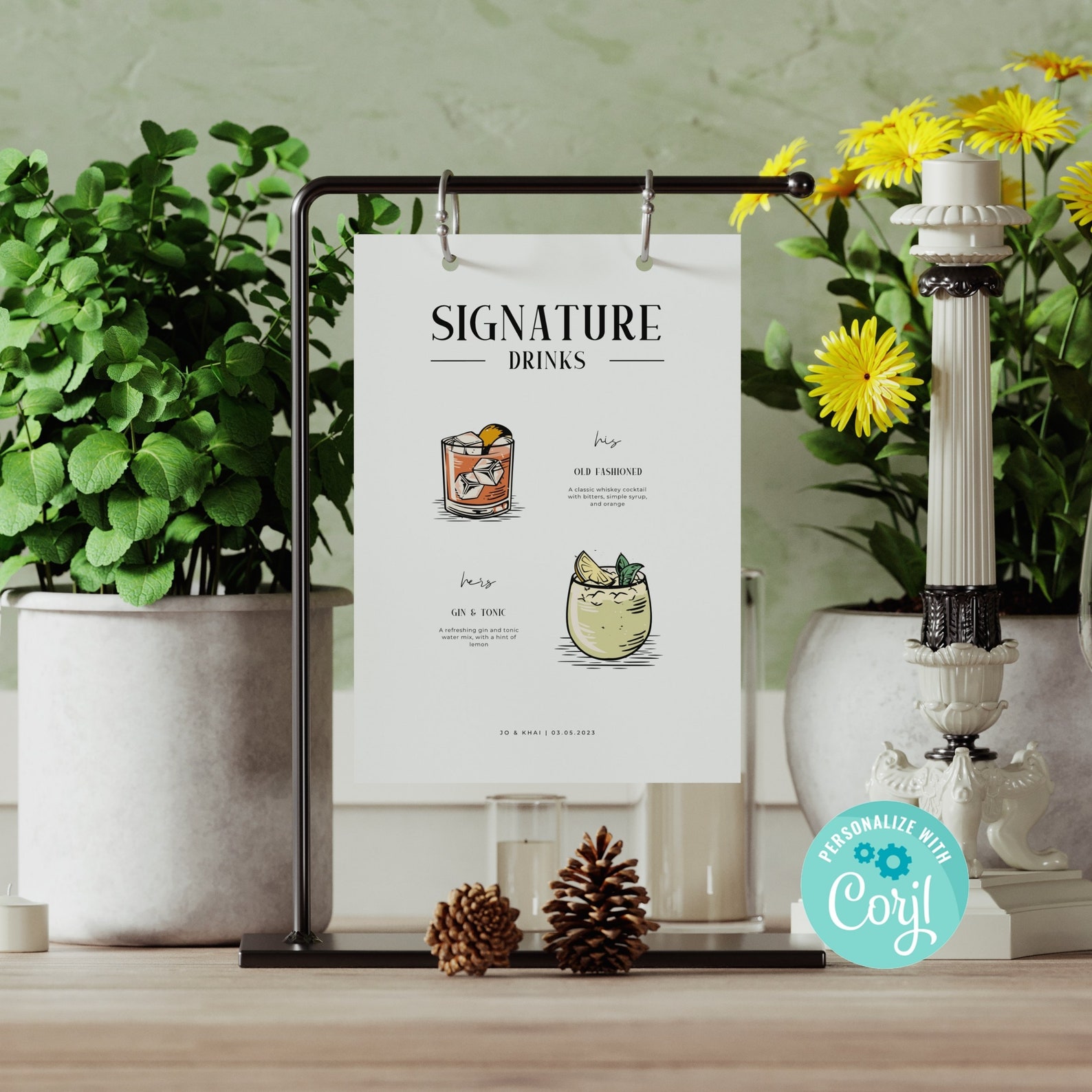Editable Signature Drink Menu | Bar Menu Sign Template | Signature ...