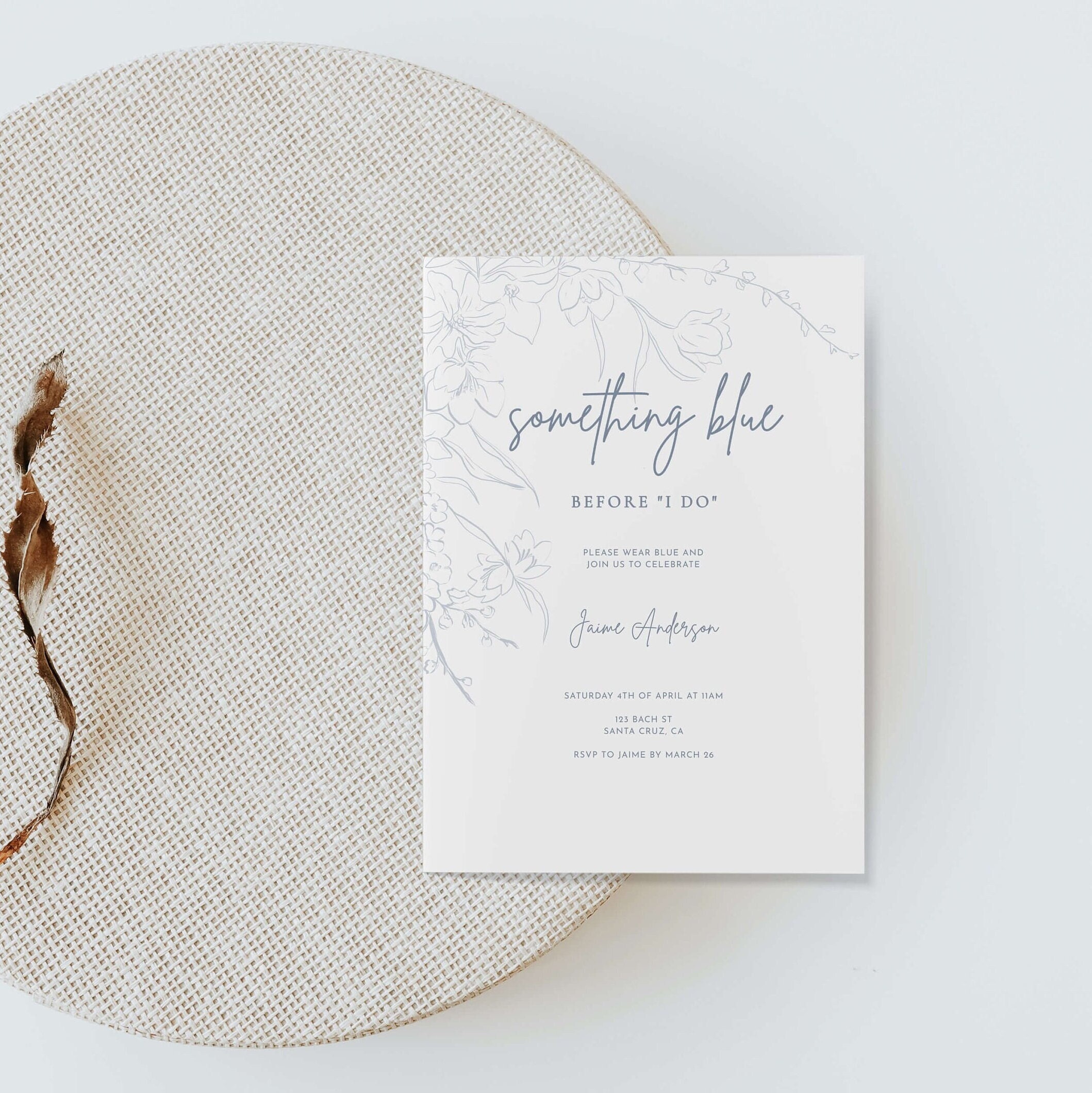 Something Blue Before I Do Bridal Shower Invitation Template Blue