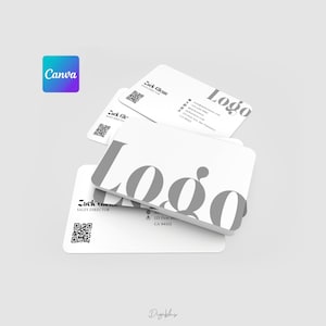 Modern Business Card Template Canva | Editable Business Card with QR Code | Business Card Minimalist | Instant Download | Canva