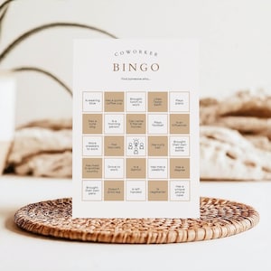 Coworker Bingo | Find Someone Who Employee Bingo Game | Workplace Bingo Instant Download | Work Office Party Games | Editable Template Canva