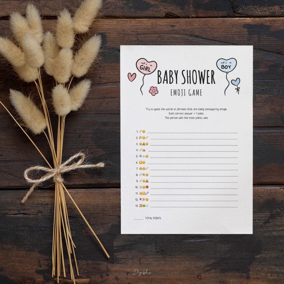 Baby Shower Emoji Game Printable | Baby Shower Template | Printable ...