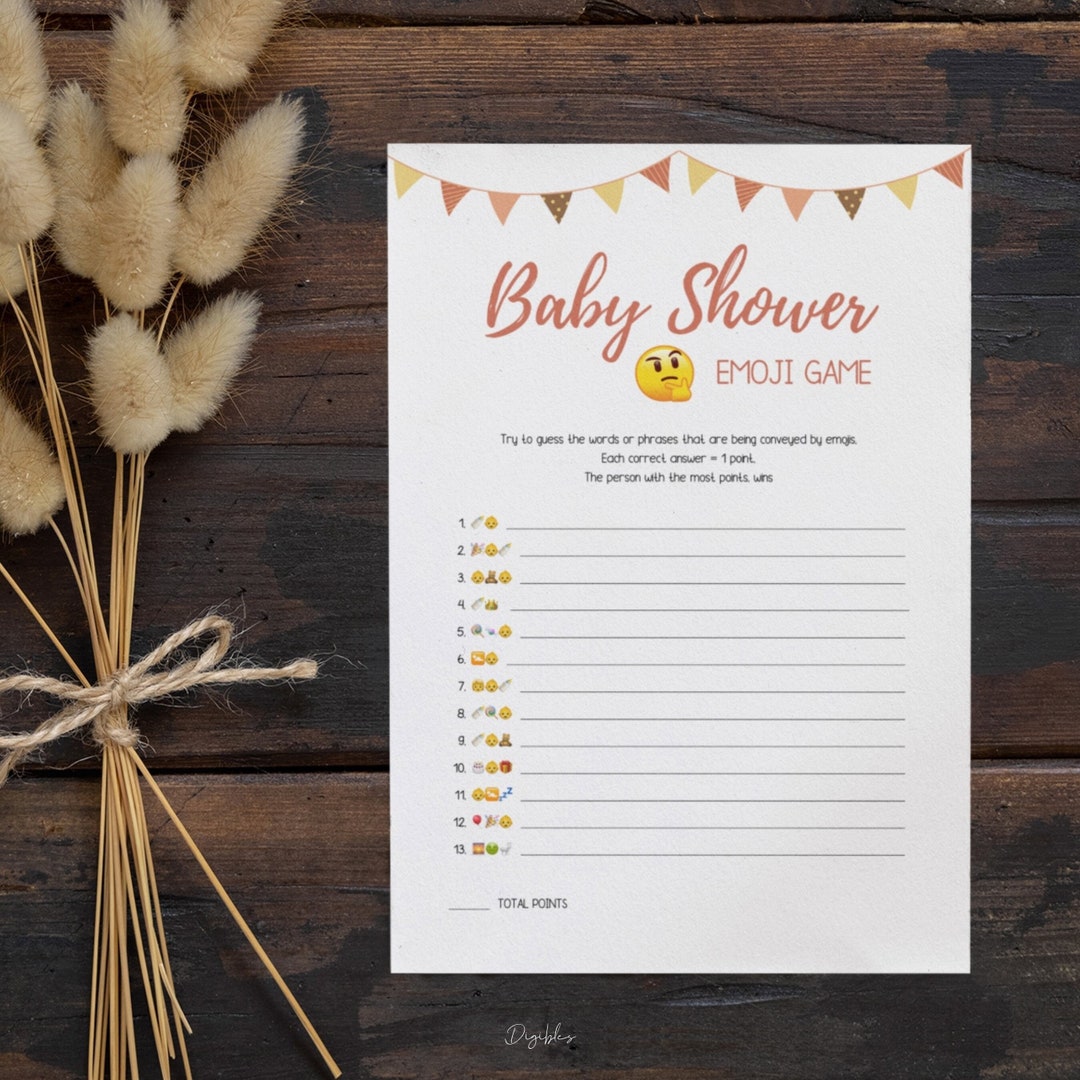 Baby Shower Emoji Game Printable | Baby Shower Template | Printable ...