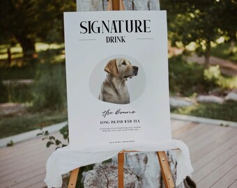 Editable Dog Cocktail Sign | Dog Signature Drink Sign Template | Signature Drinks Sign Template