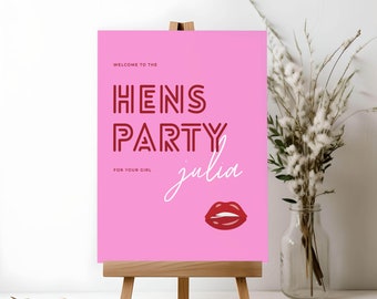 Placa de boas-vindas editável para despedida de solteira/solteira | Modelo de sinal de boas-vindas para festa de chá de panela | Decoração de chá de panela | Bem-vindo à sinalização