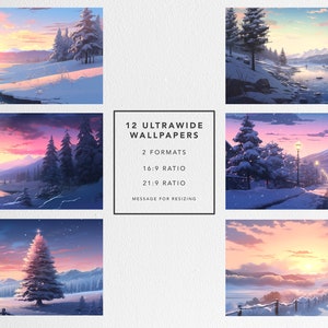 Winter Wonderland Anime Desktophintergrund Weihnachten Kunst Magische Schneebedeckte Landschaften Ultraweite 4k Hintergründe 4k Makoto Shinkai Art lebendige Farben