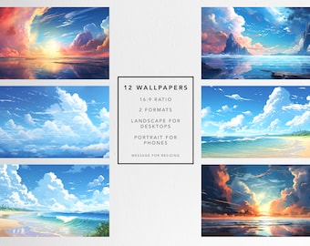 Aesthetic anime wallpaper colorful sky wallpaper phone wallpapers 4k wallpaper Tumblr desktop wallpaper landscape background Lock Screen