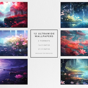 Beautiful anime forest wallpaper colorful nature wallpaper Makoto Shinkai Art 4k wallpaper Ultrawide Backgrounds flower landscape background