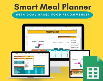 Planificador de comidas inteligente: Seguimiento de macros con recomendaciones de alimentos (Hojas de cálculo de Google)