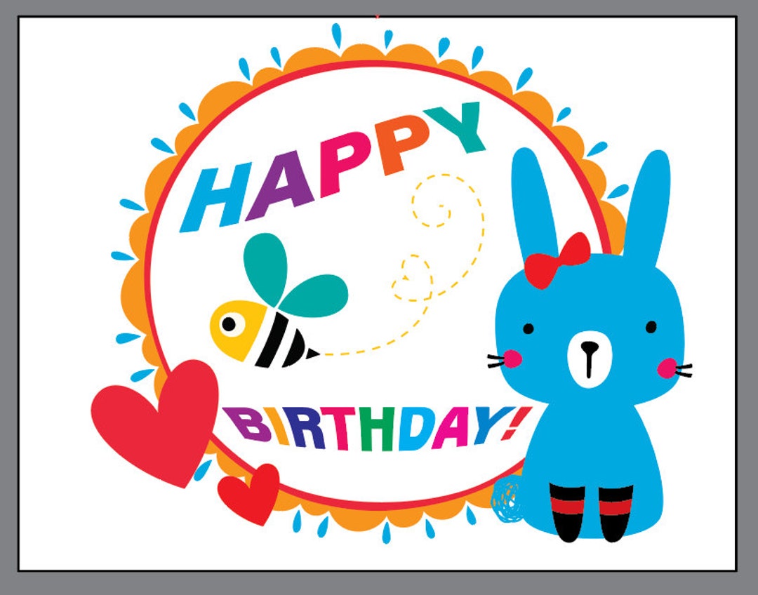 Birthday Card for Kids! Instant Download, Printable. 5.5" X 4.25 ...