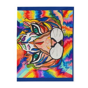 Vibrant Tiger Arctic Fleece Blanket - Cozy Throw, Colorful Decor, Boho Home, Animal Lover Gift, Unique Blanket, Vibrant Wall Art