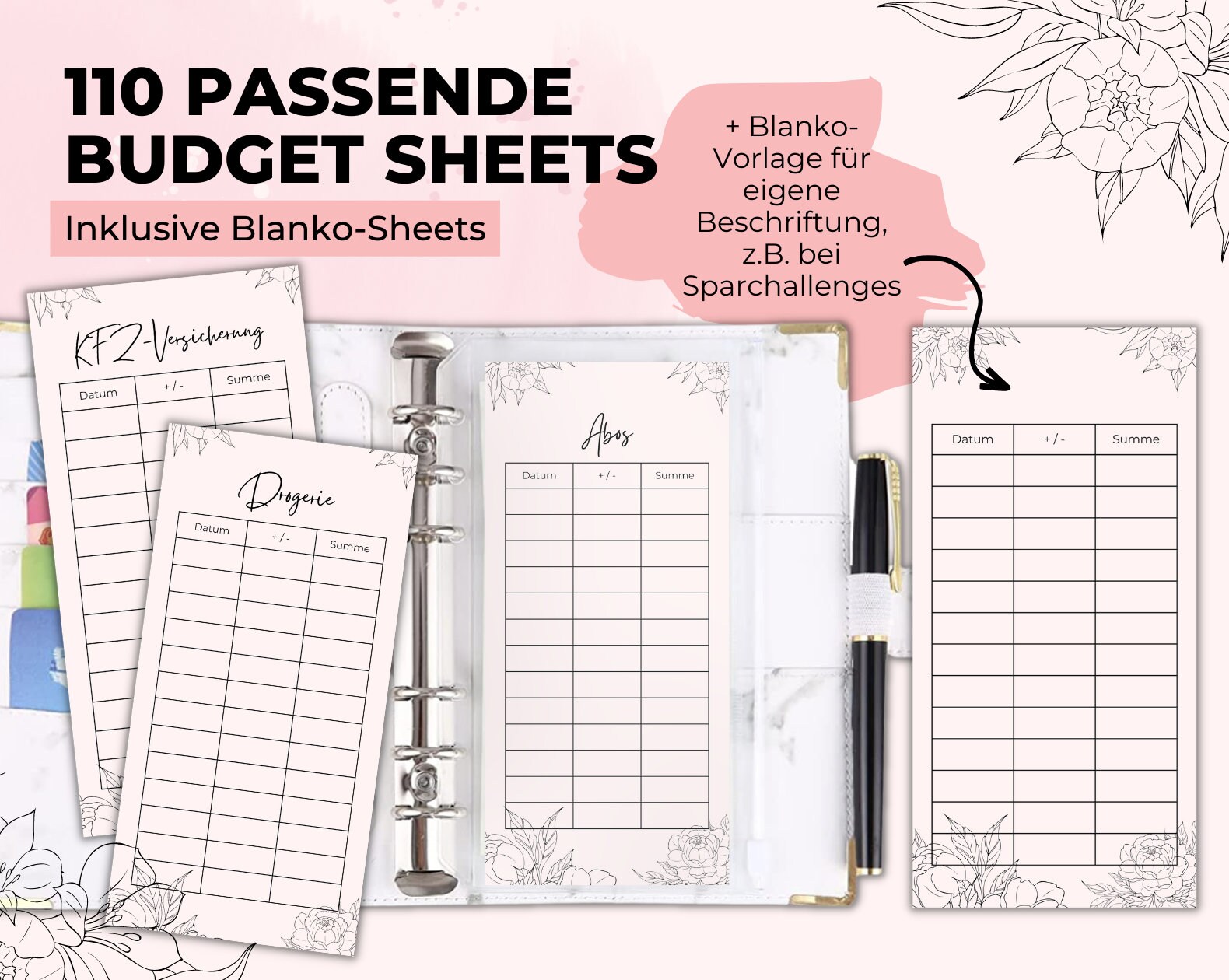 Budget Planer XXL Starter Set PDF Download 110 Deckblätter Etsy.de