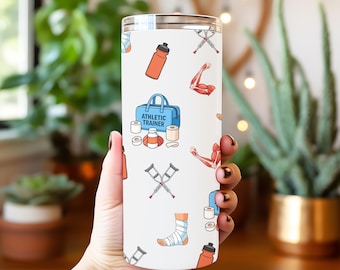 Athletic Trainer 20 oz Skinny Tumbler – Sports Medicine Travel Mug – Athletic Training Gift