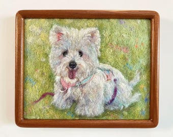 Custom needle felted pet portrait Realistic felt pet art Handmade pet memorial gift Custom pet painting in wool Realistic Wool Art