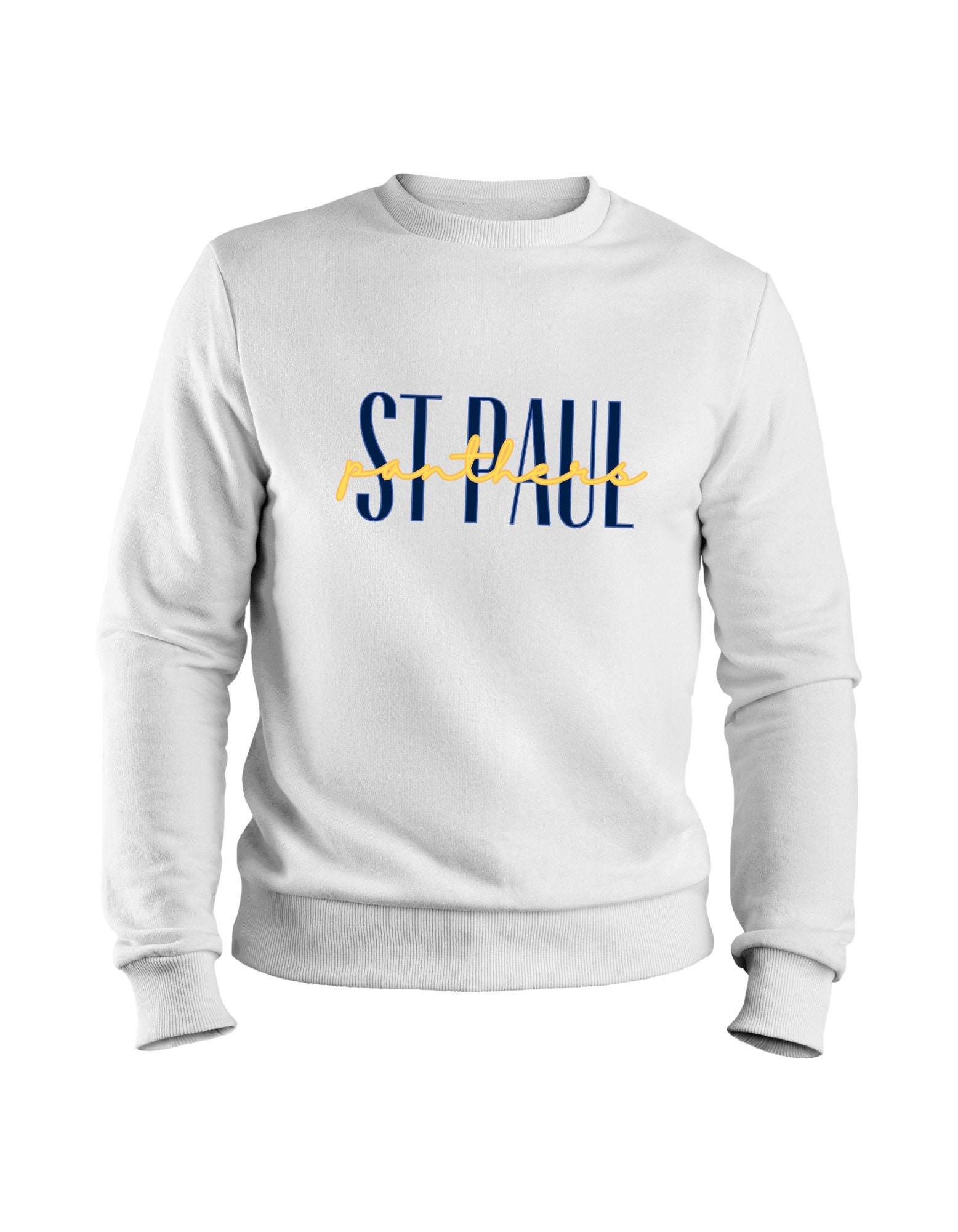 St Paul / Abbigliamento spirituale / Felpa girocollo bianca sublimata per adulti e giovani / Stl