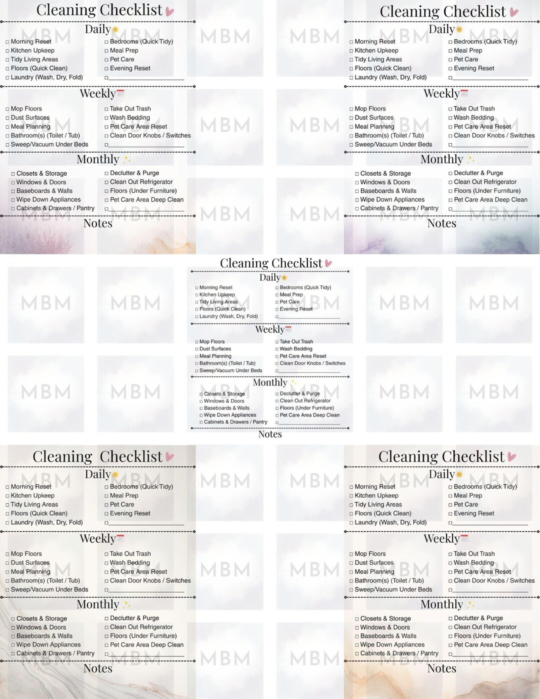 Minimalist Cleaning Checklist | Printable Organizer (PDF Download) - Etsy