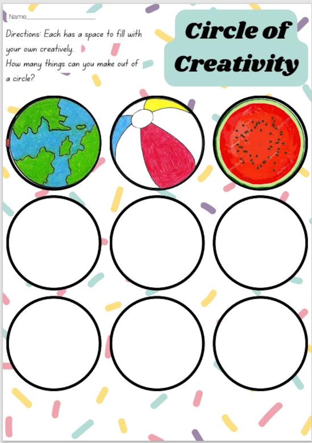 Circle of Creativity Challenge Classroom Resource - Etsy