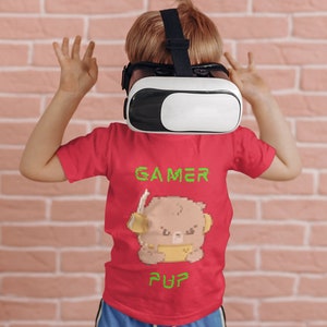 Gamer Pup Graphic Tee - Kids/Youth (matching Adult Gamer Dog graphic tee old separately)