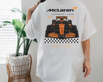 Mclaren 2024 Fórmula Uno Gildan 5000 Camiseta unisex F1 Camiseta Regalo de Lando Norris Oscar Piastri Camisa de carreras Ropa de carreras estética inspirada