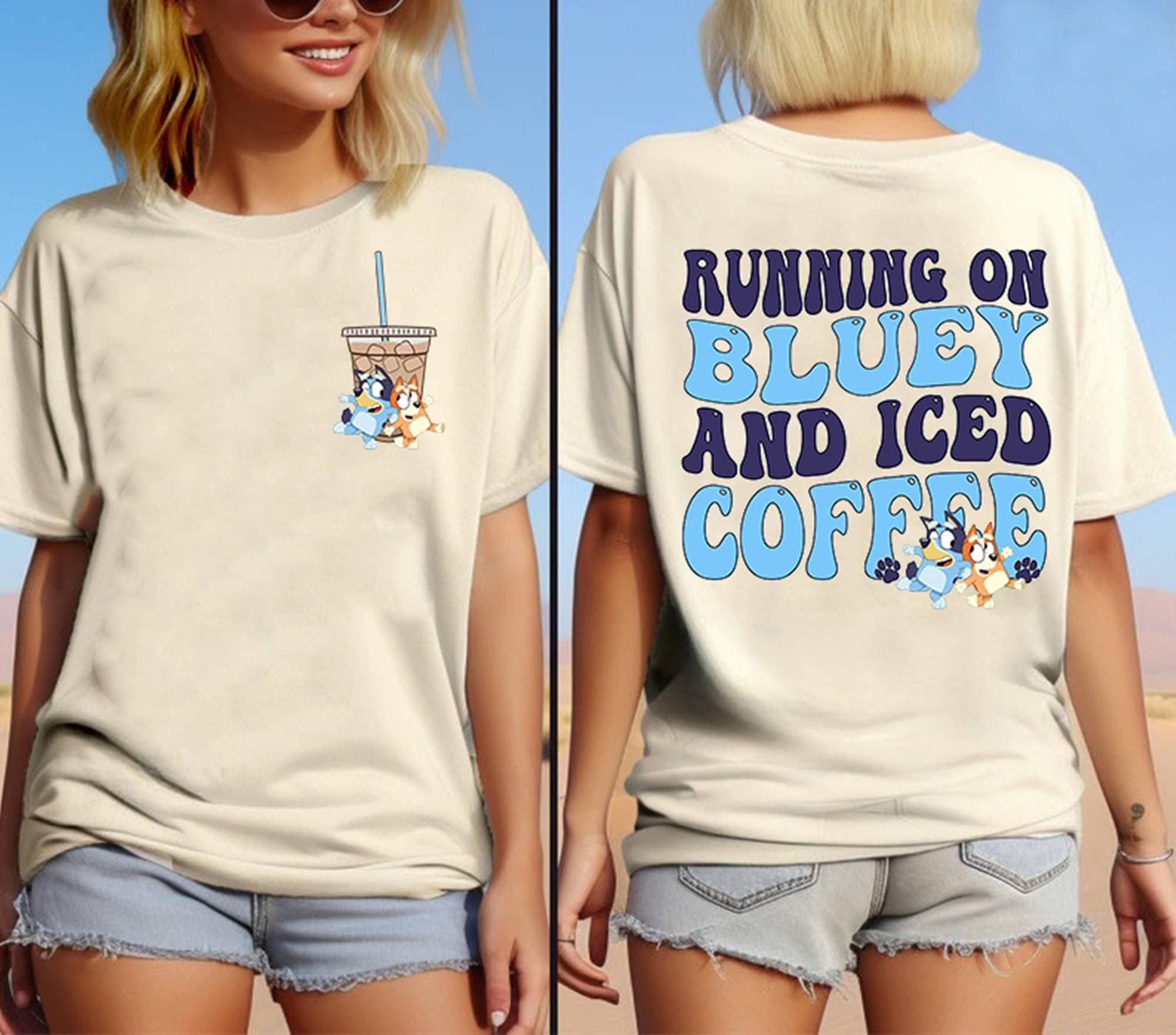 Running on BlueyDad and Iced Coffee Shirt | Running on BlueyDad