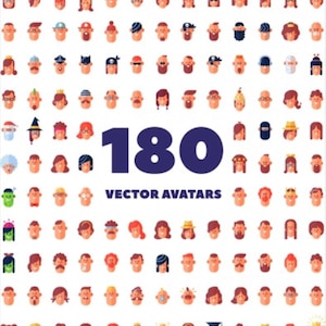 180 Vector Face Avatar SVG, Face Avatar Clipart,  Face Avatar svg file, Cricut svg, cutting file svg, silhouette cameo