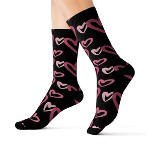 Valentine Socks/ Heart Socks/ Black Socks