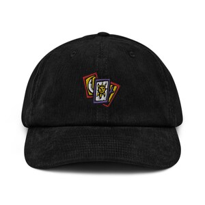 Sombrero de pana de cartas del Tarot, gorra de béisbol bordada, Boho, gorra de béisbol estilo vintage, opción de regalo kawaii / Chibi (unisex)