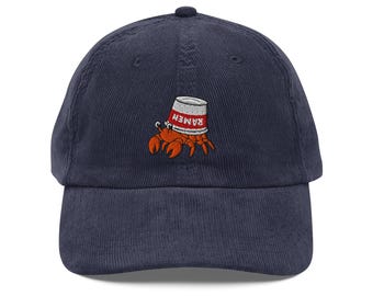 Ramen Einsiedlerkrebs Cord Cap - Unisex Vintage Hut (verstellbar, mehrfarbig)
