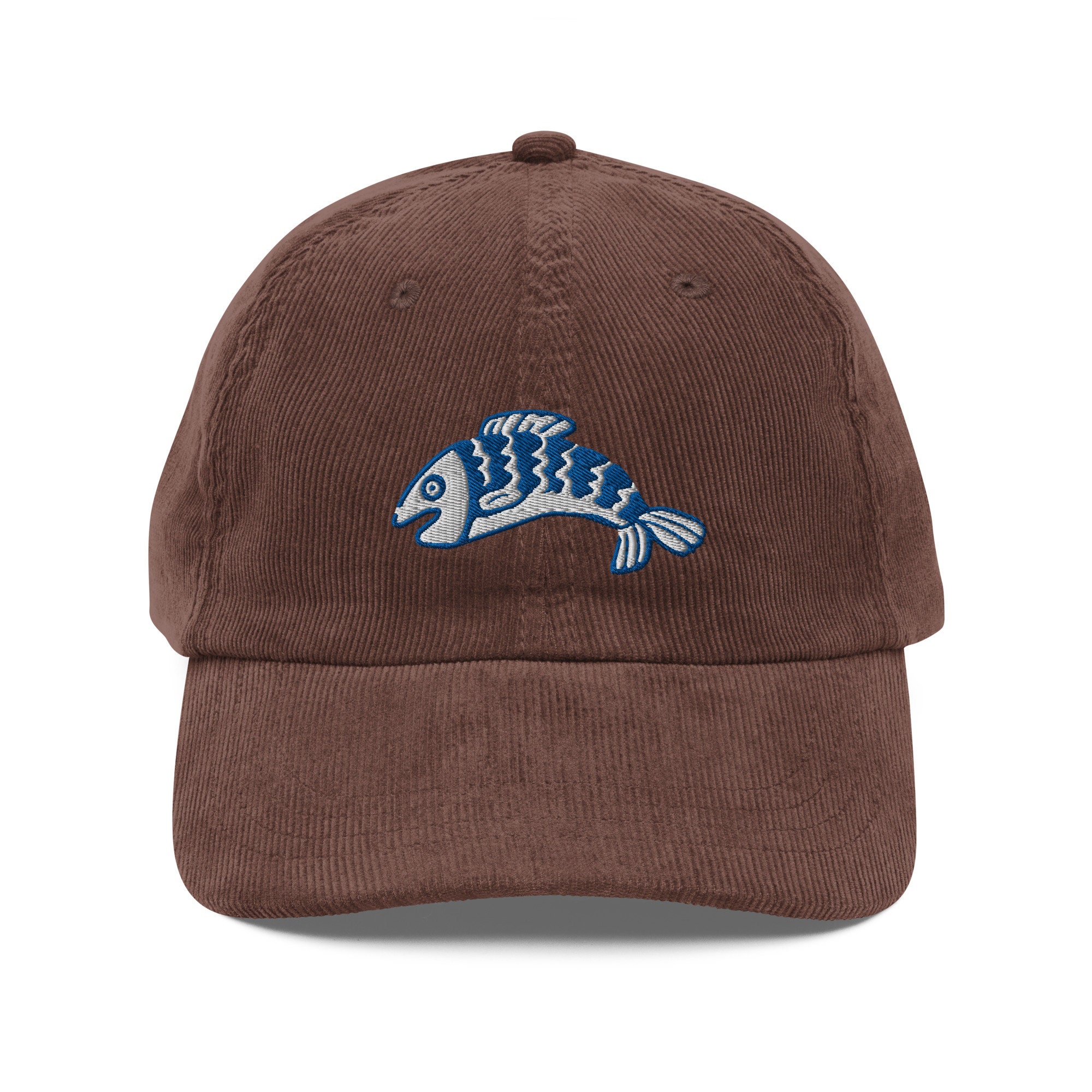 Fish Cap, Vintage Corduroy Cap, Embroidery, Dad Hat, Unisex  display picture 1