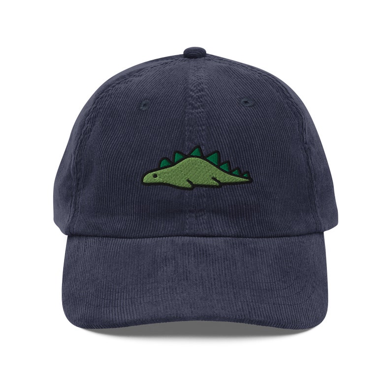 Dinosaur hat, embroidery, vintage corduroy cap, dad hat, handmade - multiple colours