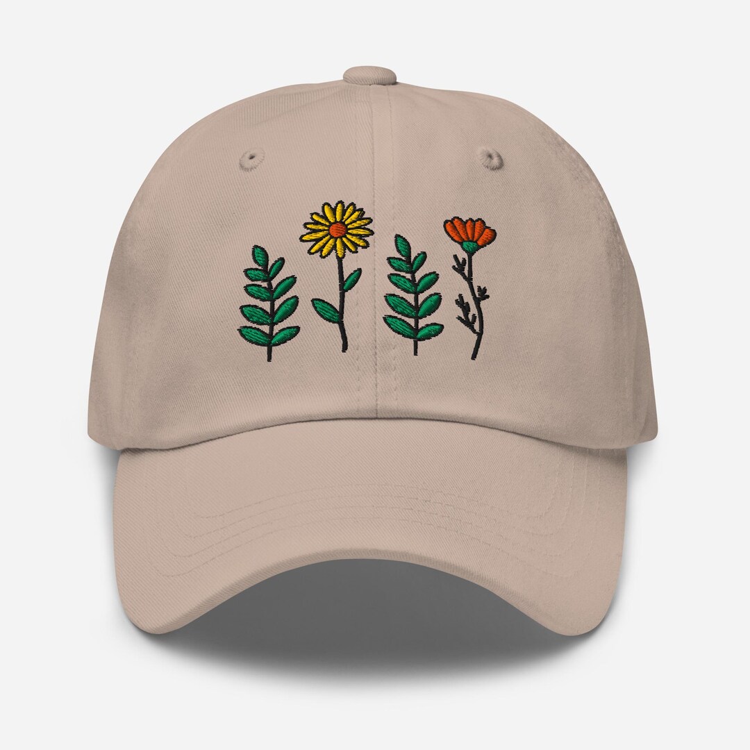 Elegant Beige Hat with Nature Embroidery Beige Natural Wheat Straw Floral Embroidered Cap by PAYAL  main image 2