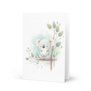 Koalawenskaart, leuke cartoonprint, gefeliciteerd met je verjaardag/jubileum/nieuwjaar/kerst/viering!