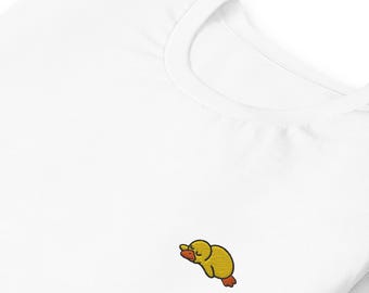 Unisex Anka-T-shirt – Sömnig Anka Broderad T-shirt i flera färger