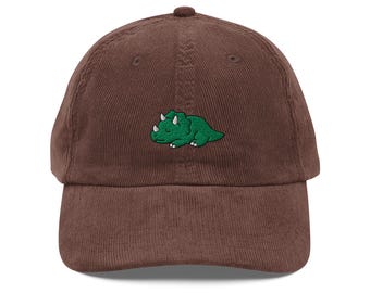 Vintage Cord Dinosaurier-Kappe - Unisex verstellbare Mütze in verschiedenen Farben
