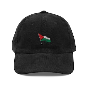 Palestinian Flag Vintage Corduroy Hat – Embroidered Pro-Palestine Cap for Everyday Wear