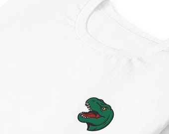 T-Rex besticktes T-Shirt - Unisex Dinosaurier-T-Shirt in verschiedenen Farben