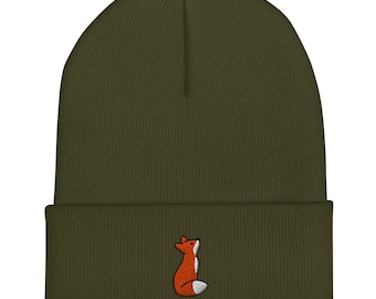 Fuchs Mütze, Strickmütze mit Bündchen Unisex, Forestcore, Erwachsene Winter Geschenk, Kawaii