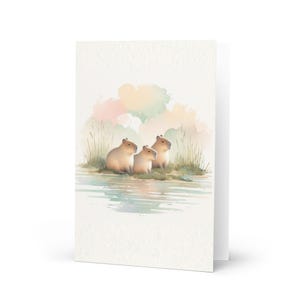 Biglietto d&#39;auguri Capibara (compleanno, anniversario, laurea, San Valentino, Natale)