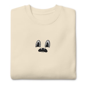 Sudadera premium unisex con cara de dibujos animados descarada, suéter estilo manguera de goma kawaii, regalo acogedor de dibujos animados vintage, jersey retro estético