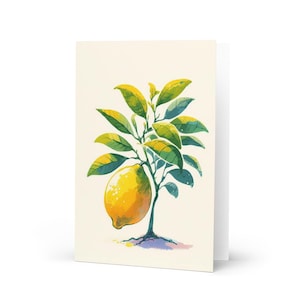 Wenskaart citroenboom, leuke cartoonprint, gefeliciteerd met je verjaardag/jubileum/nieuwjaar/kerst/viering!