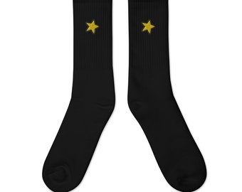 Star embroidered socks, unisex - multiple colours