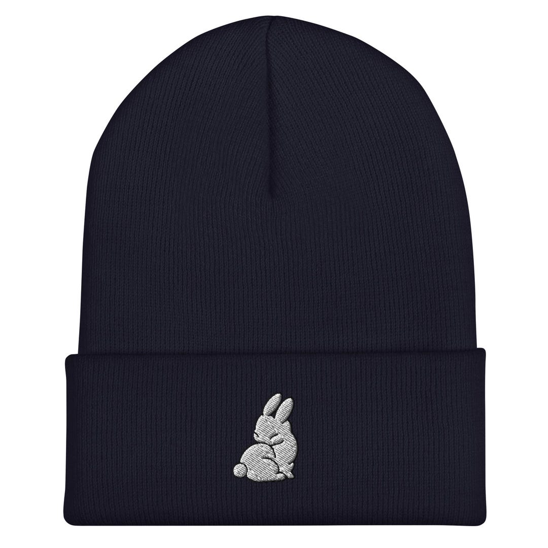 Rabbit Beanie, Handmade Cuffed Knit Unisex, Forestcore  display picture 2
