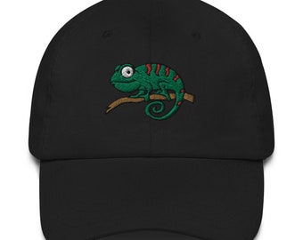 Chameleon hat, embroidery, baseball cap, nature, gift option, unisex, multi colour