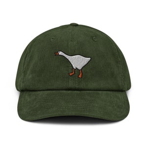 Goose Hat, corduroy hat, embroidery, dad hat, handmade, Adjustable Baseball Cap, Cute, Gift, Unisex, Multiple Colors