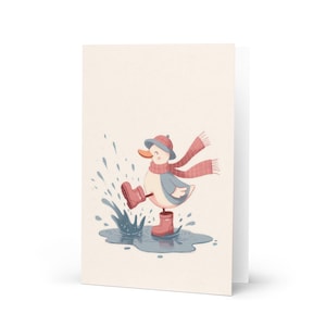 Leuke wenskaart eend, print, gefeliciteerd met je verjaardag/jubileum/nieuwjaar/kerst/viering