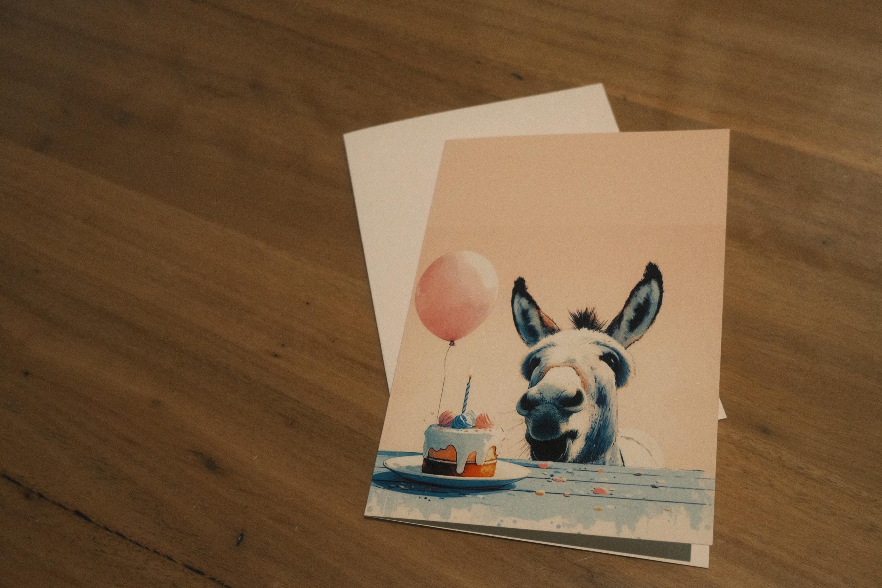 Lustige Geburtstagskarte Mit Esel – „Happy Birthday From One Intellectual To Another“