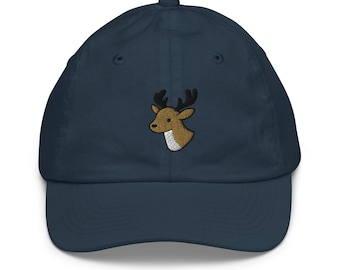 Kids Deer Embroidered Cap – Adjustable Hat in Multiple Colours
