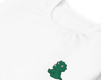 Unisex Dinosaurier T-Shirt - Gesticktes T-Shirt in mehreren Farben